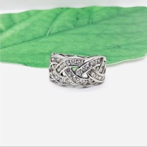 Sterling Silver VZ Braided Band Size 51/4